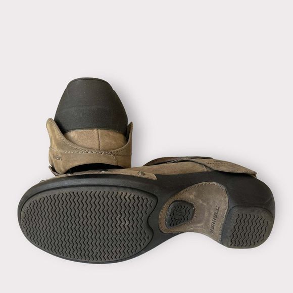 Merrell Luxe Wrap Suede Clogs 7.5 Womens Leather Studded Slip On Comfort Shoes - Picture 9 of 10